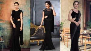 Frill Saree in Black design