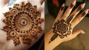 Round Mehndi with Flower Design