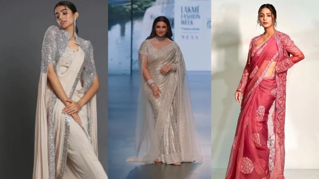 Trending Sarees With Shrug